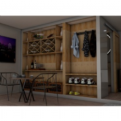 Push-out modular house + wine
